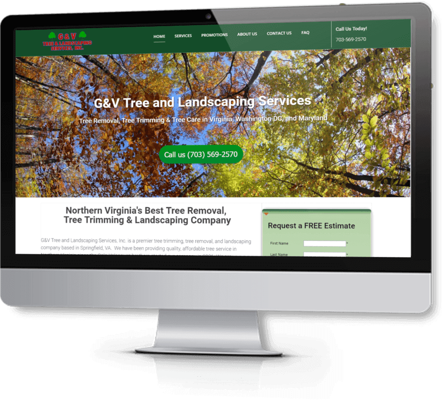 Web Design and Virginia SEO client - G&V Tree Service